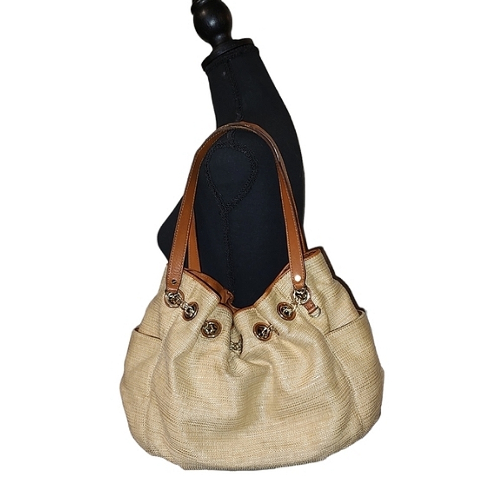 Michael Kors Large Raffia Hobo Shoulder Bag - Picture 2 of 5